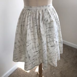 Airplane Print Skirt